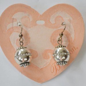 Brighton Dangle Drop Earrings Silver Crystal Glimmer Twist